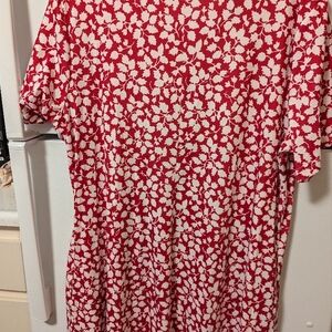 Red and White Floral Women's Dress